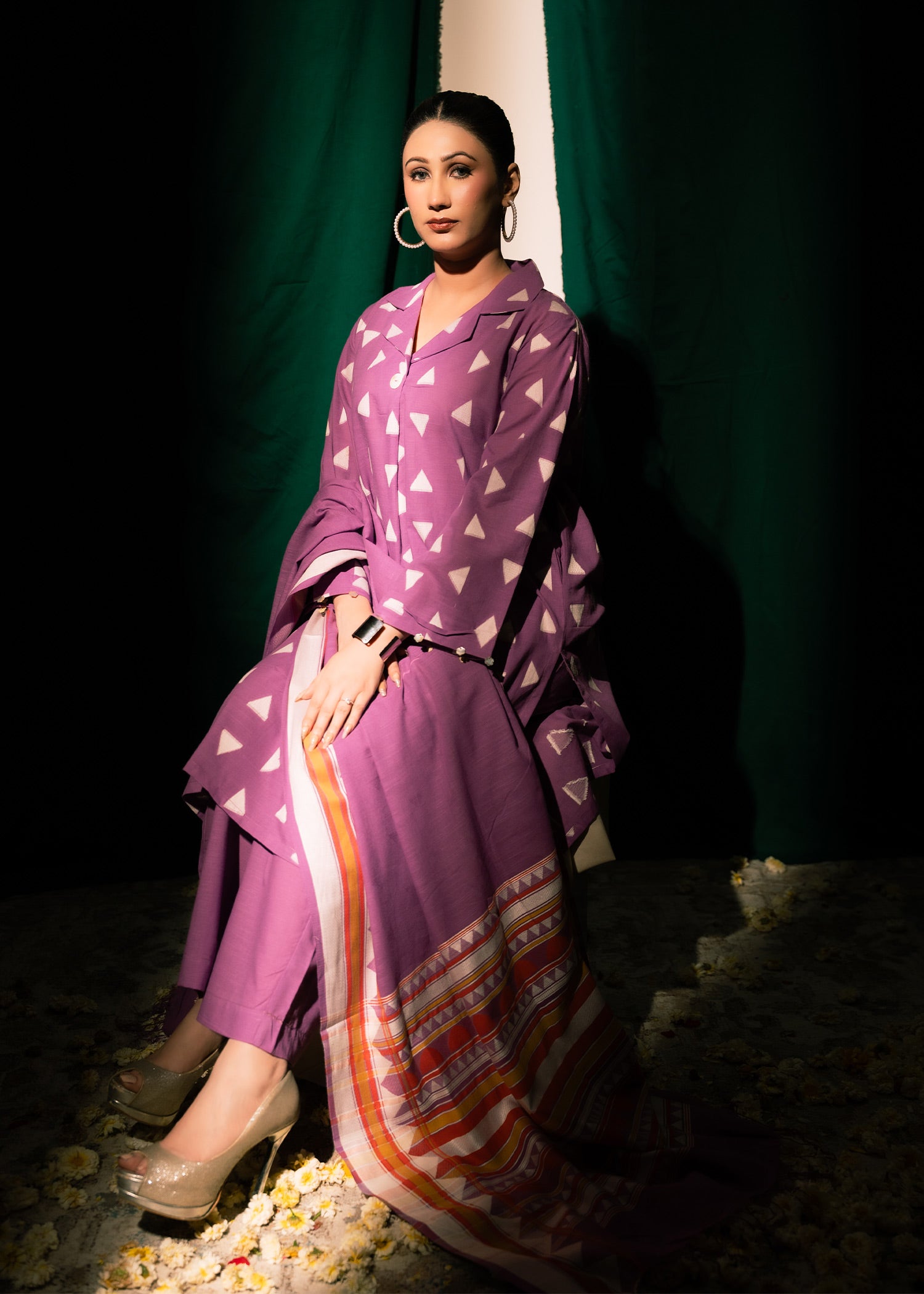 Plum Chic Jacquard 3 Piece Suit