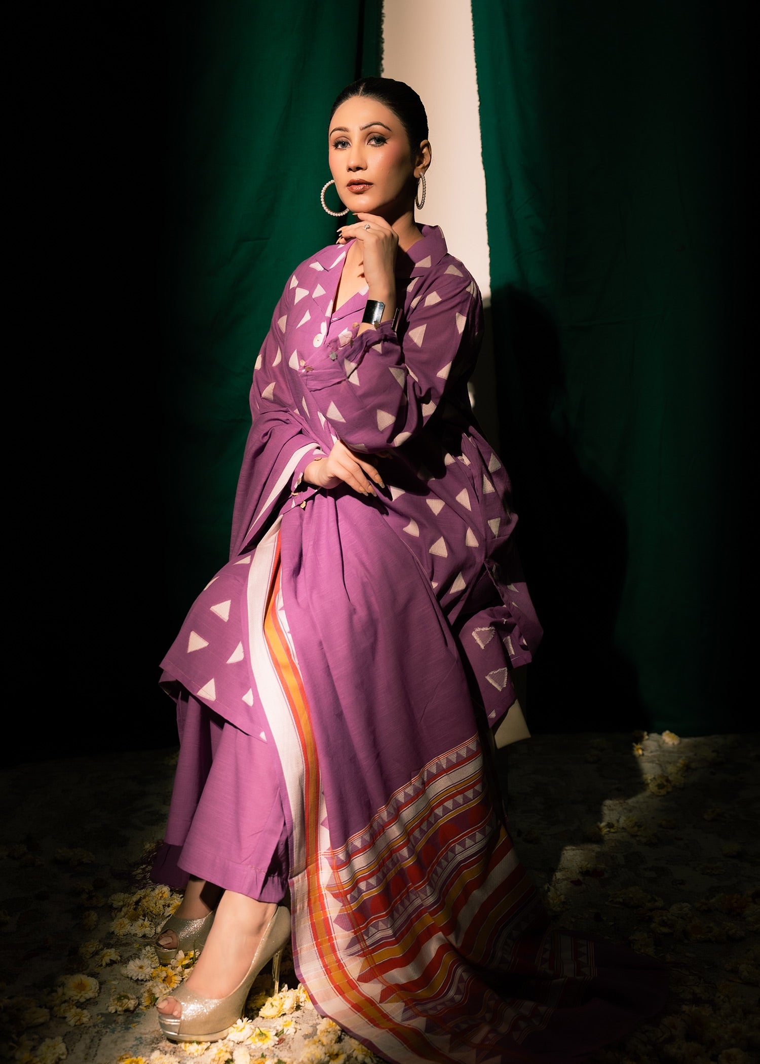 Plum Chic Jacquard 3 Piece Suit