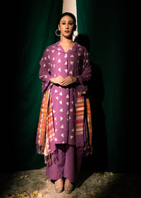 Plum Chic Jacquard 3 Piece Suit