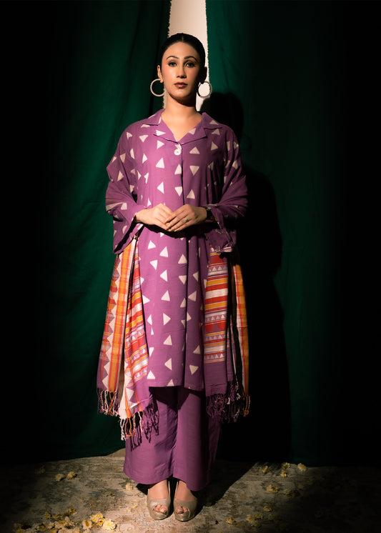 Plum Chic Jacquard 3 Piece Suit