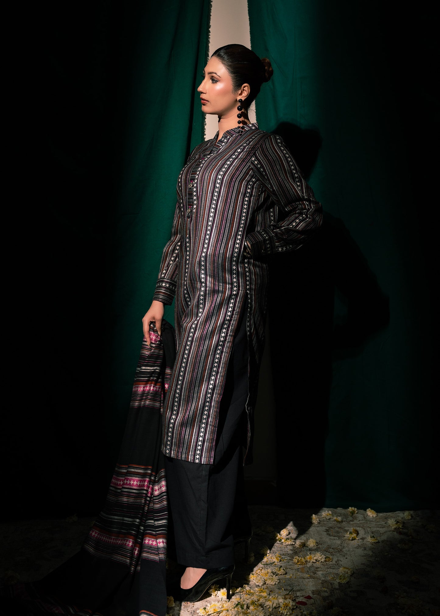 Midnight Stripe Jacquard 3 Piece Suit