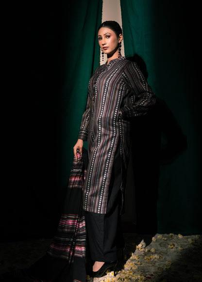 Midnight Stripe Jacquard 3 Piece Suit