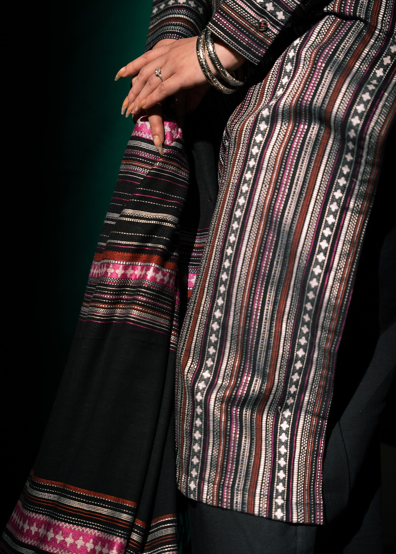 Midnight Stripe Jacquard 3 Piece Suit