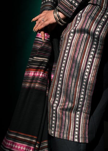 Midnight Stripe Jacquard 3 Piece Suit