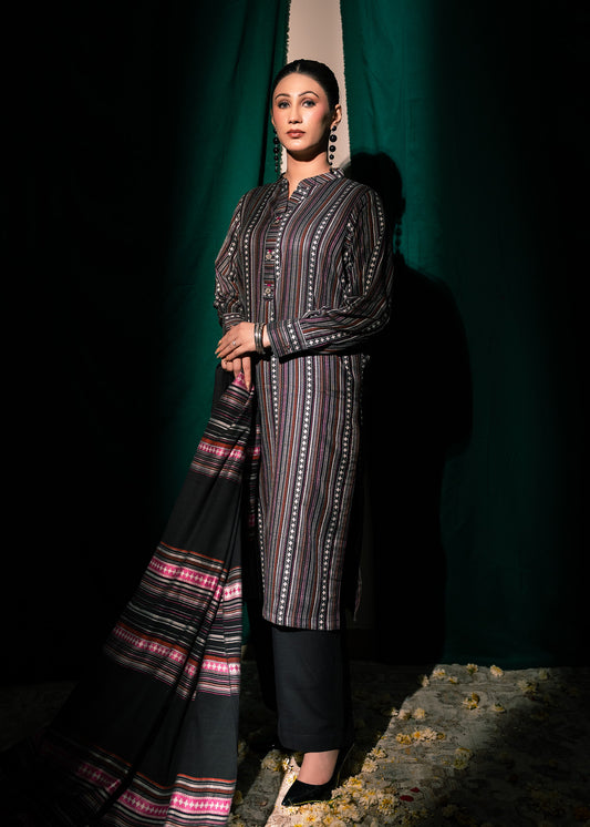 Midnight Stripe Jacquard 3 Piece Suit