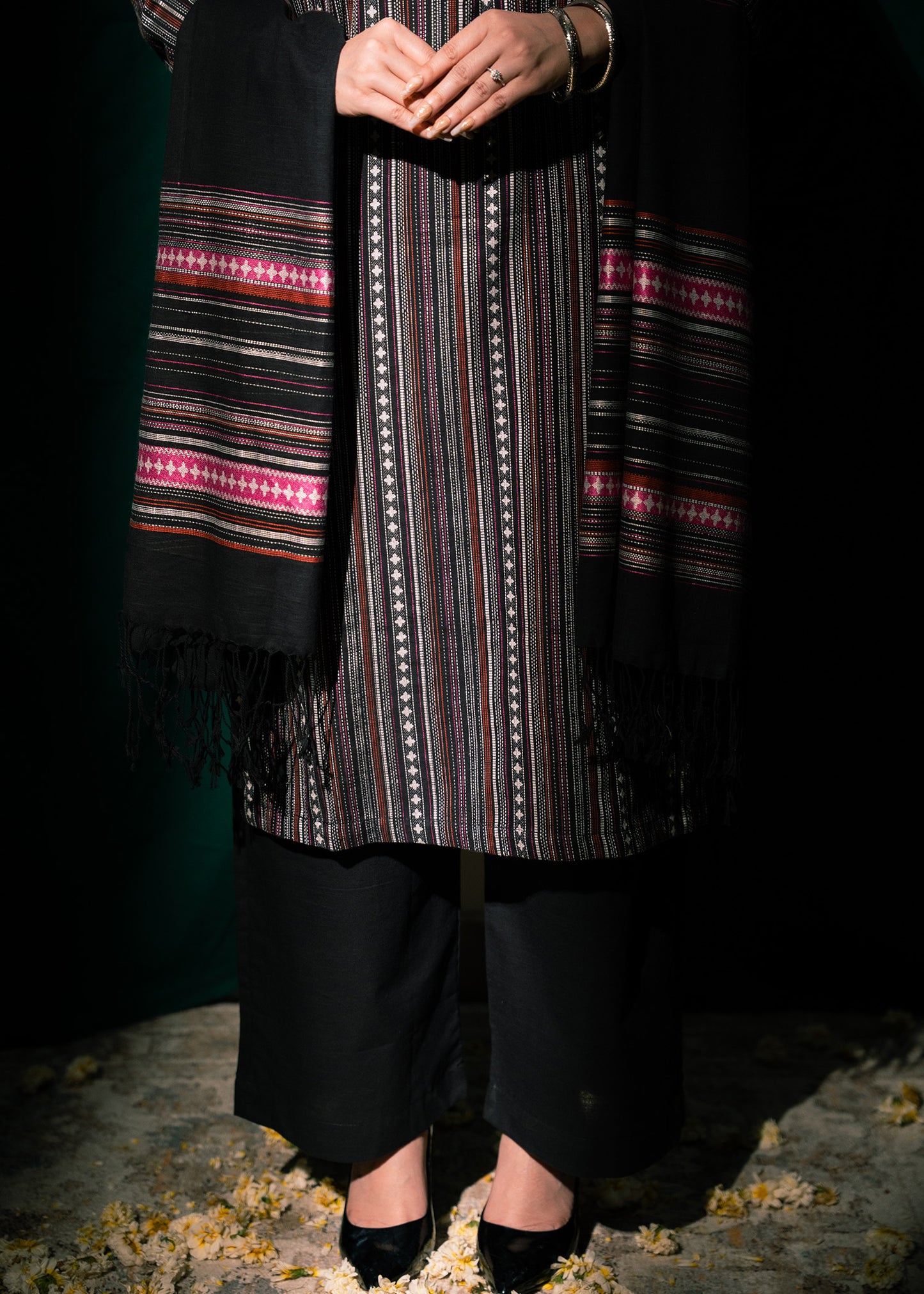 Midnight Stripe Jacquard 3 Piece Suit