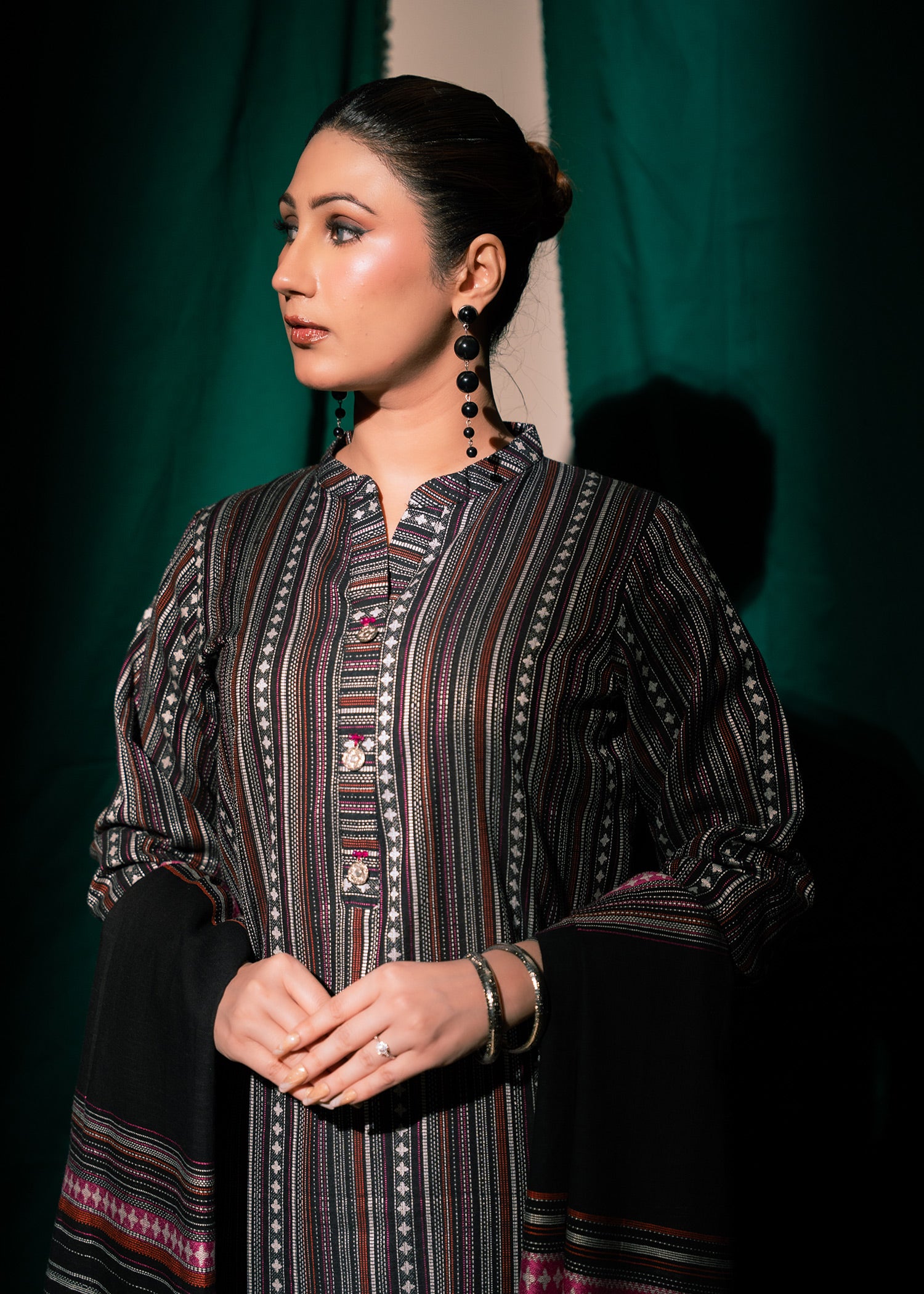 Midnight Stripe Jacquard 3 Piece Suit