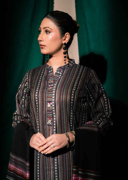 Midnight Stripe Jacquard 3 Piece Suit