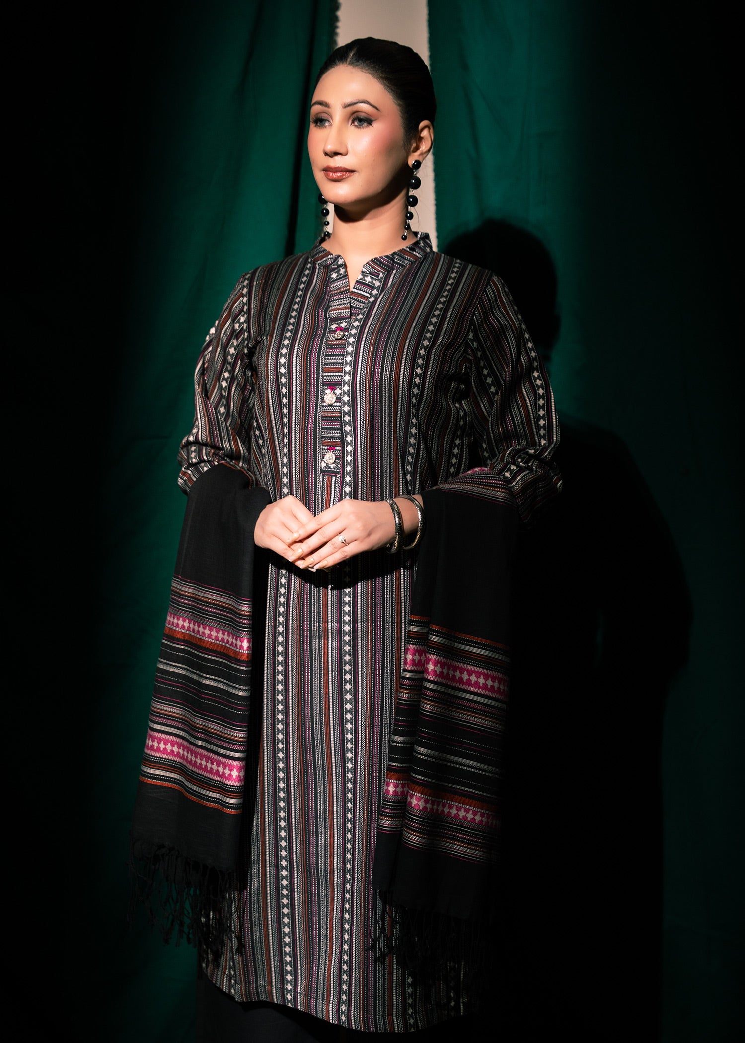 Midnight Stripe Jacquard 3 Piece Suit