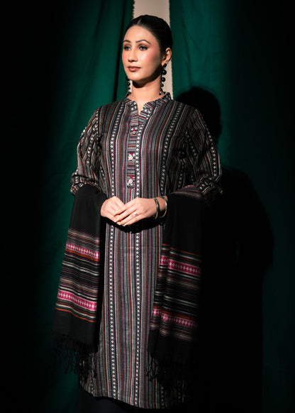 Midnight Stripe Jacquard 3 Piece Suit