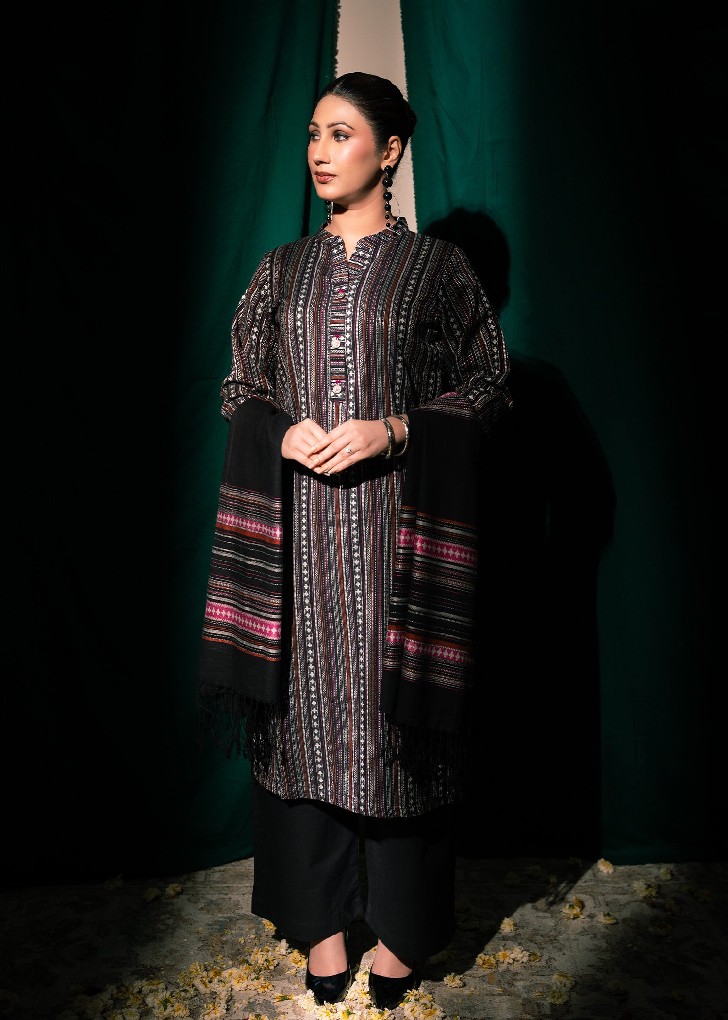 Midnight Stripe Jacquard 3 Piece Suit