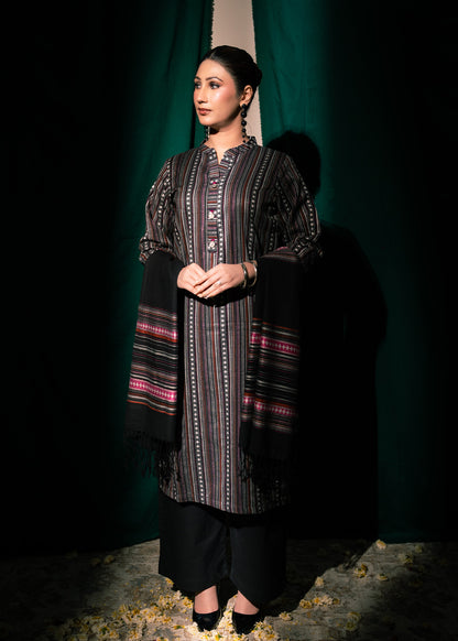 Midnight Stripe Jacquard 3 Piece Suit