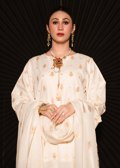 Zarqash – Copper Luxe Jacquard Three-Piece
