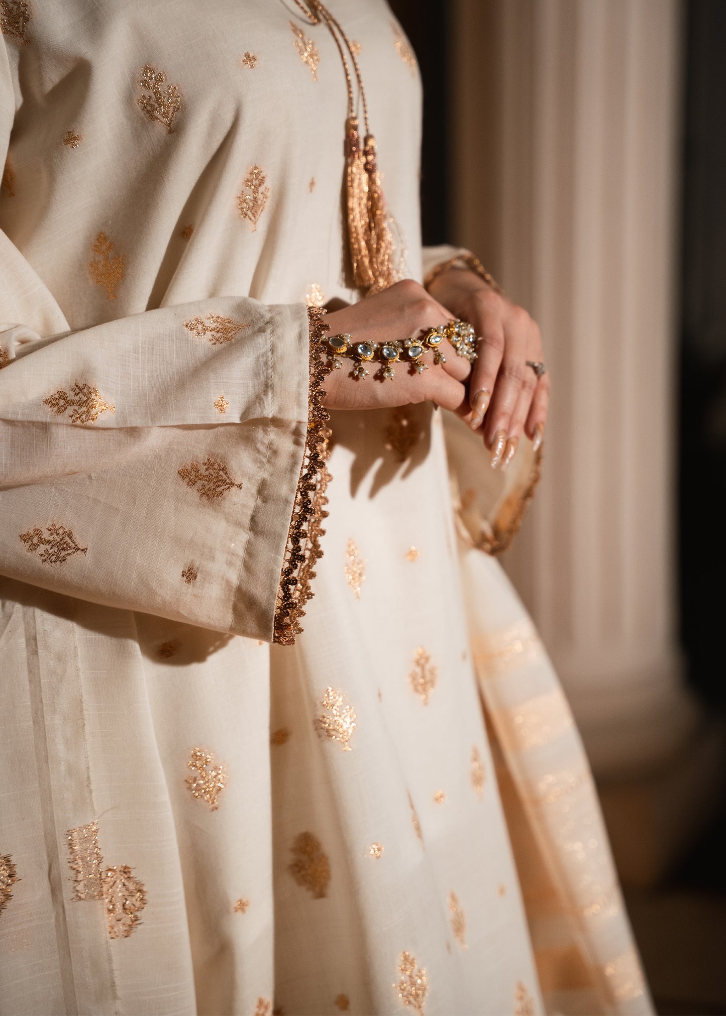 Zarqash – Copper Luxe Jacquard Three-Piece