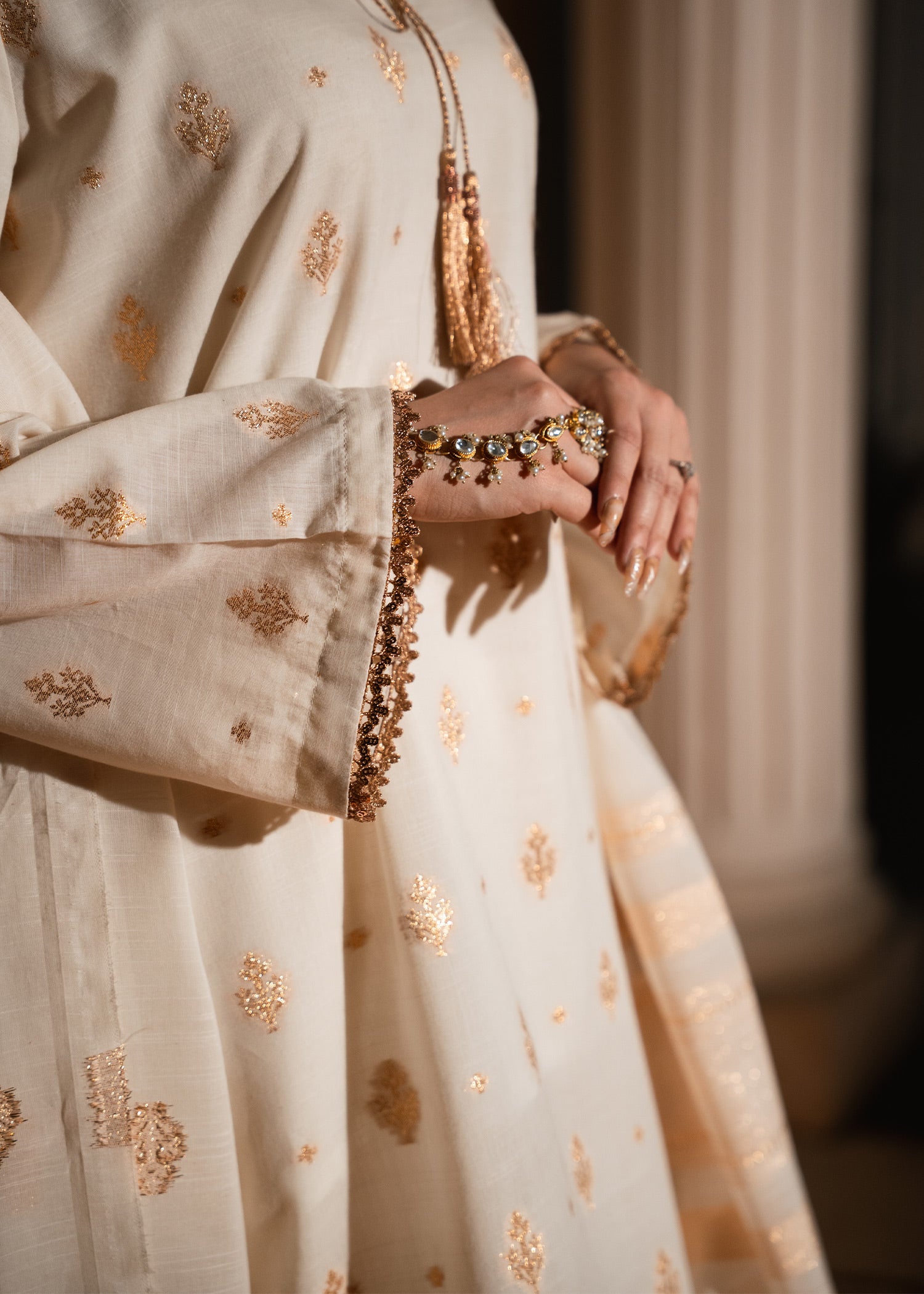 Zarqash – Copper Luxe Jacquard Three-Piece