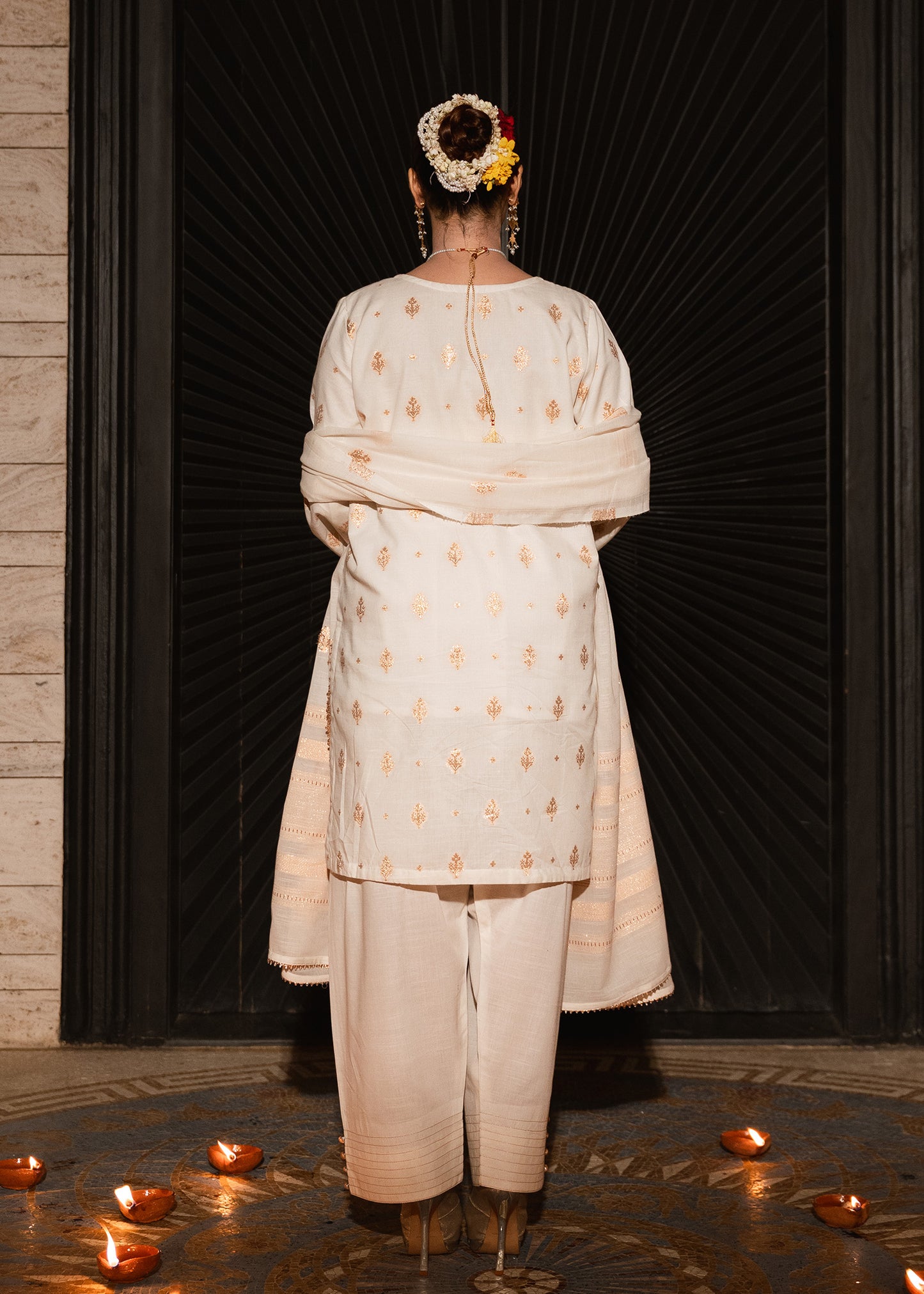 Zarqash – Copper Luxe Jacquard Three-Piece