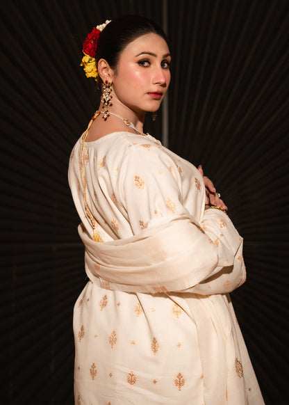 Zarqash – Copper Luxe Jacquard Three-Piece