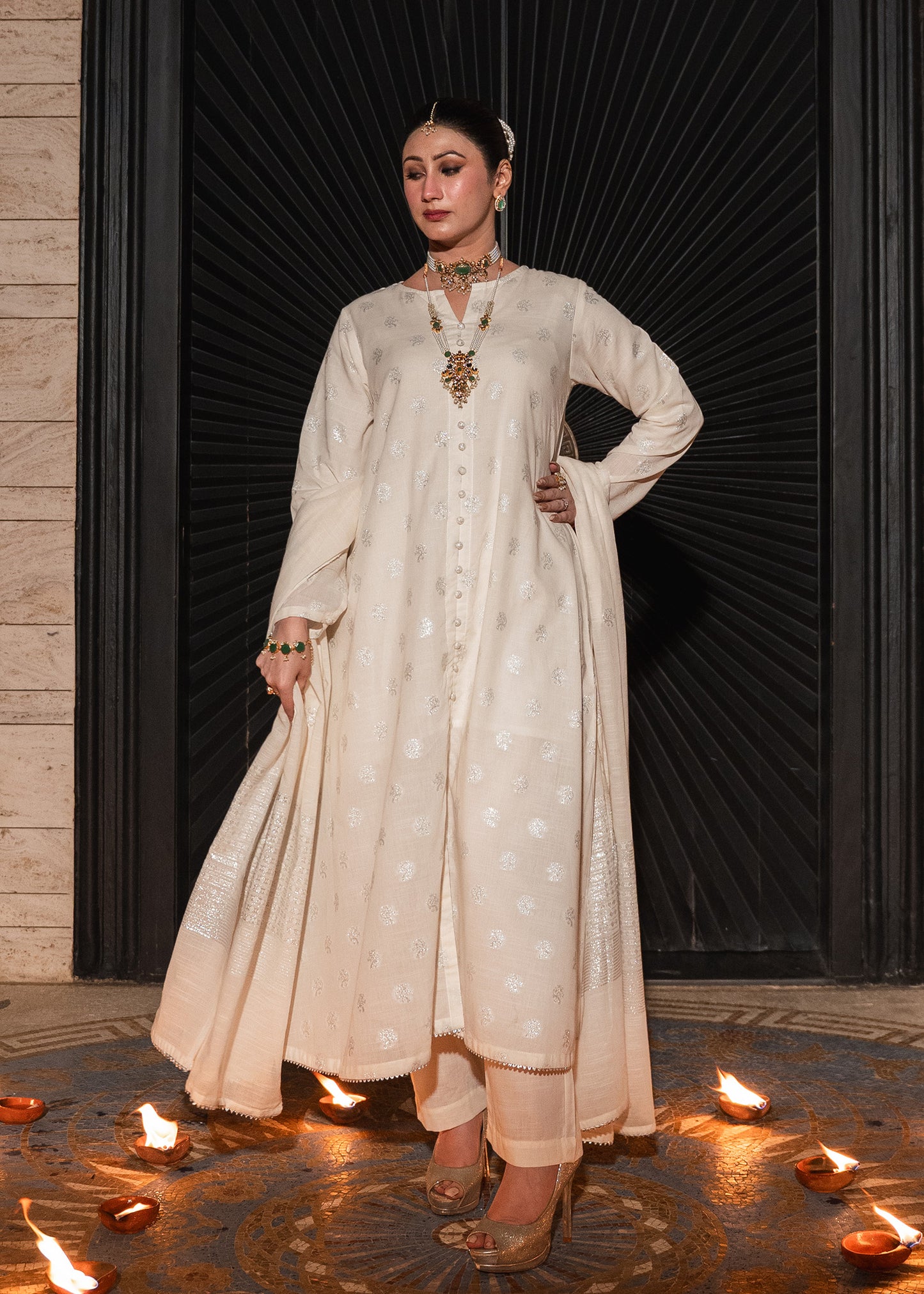 Noor-e-Silver – Regal Jacquard Three-Piece