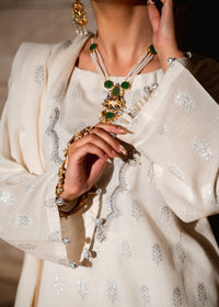 Noor-e-Safa – Silver Embellished Jacquard Three-Piece