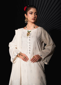 Safa-e-Noor – Silver Jacquard Three-Piece