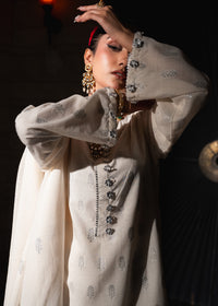 Safa-e-Noor – Silver Jacquard Three-Piece
