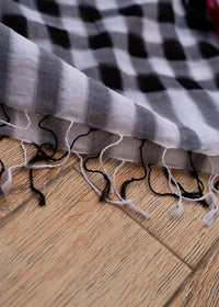 Black and White Check Dupatta
