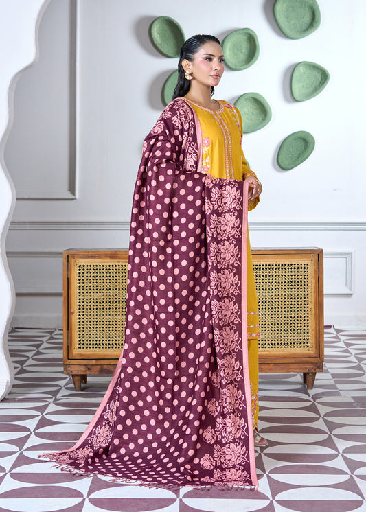 Plum Polka Dot Shawl