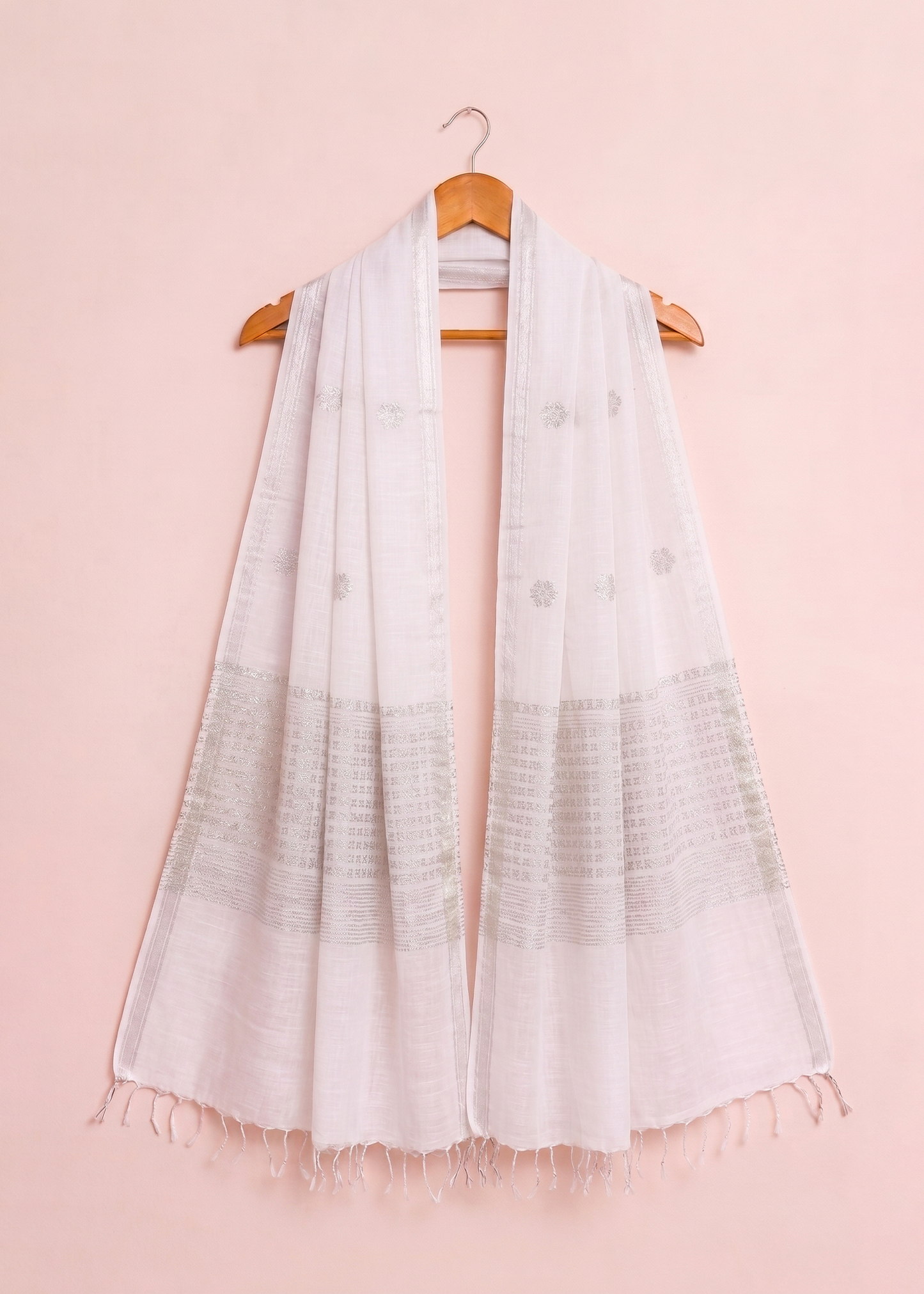 Egg shell White Dupatta