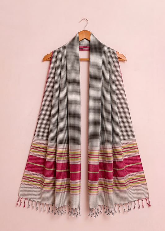 Multi Stripe Black Dupatta