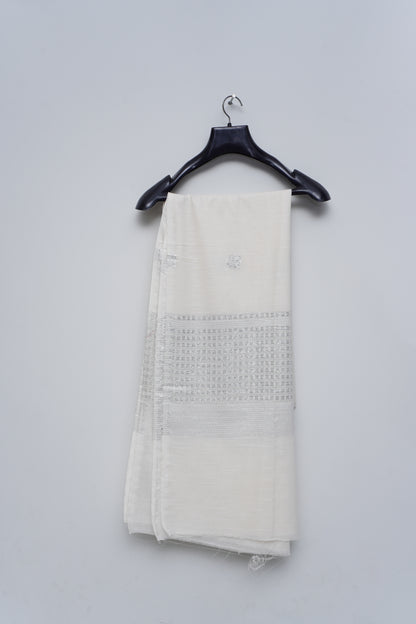 Egg shell White Dupatta