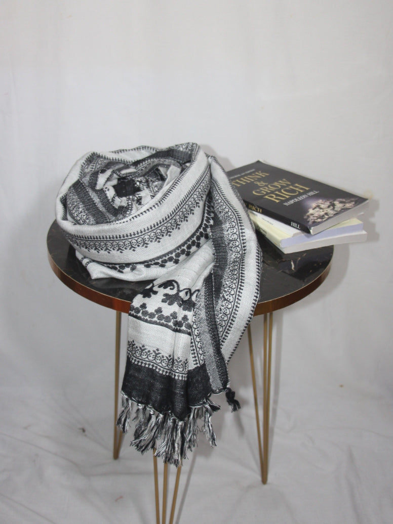 GREY&BLACK DOUBLE SIDED SHAWL